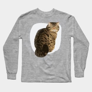 Angry Adorable Tabby Cat staring at you Long Sleeve T-Shirt